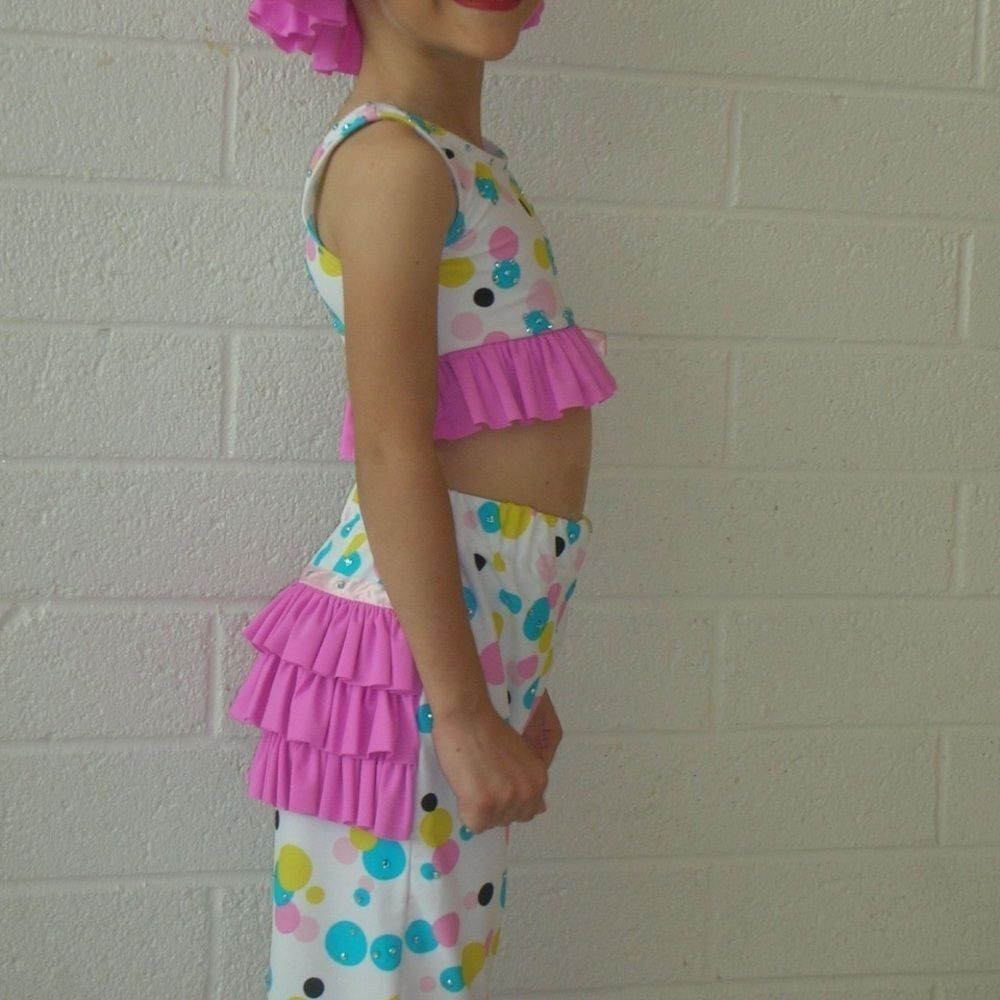 Splish Splash Old Time Bathing Suit Style Dance Costume with Swarovski Crystals